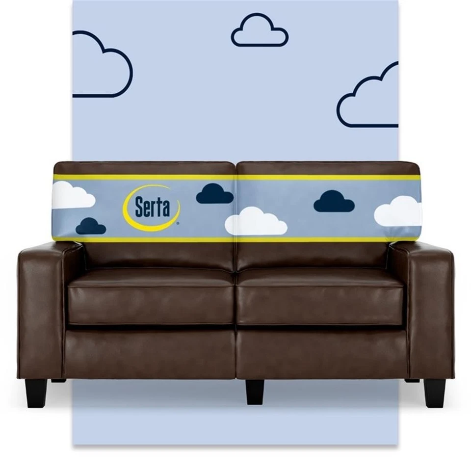 Sofá Loveseat Serta Palisades 61" Brazo de Pista con Fundas Extraíbles Marrón Castaño Foto 2 de 4