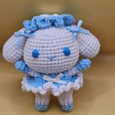 Handmade Crochet Amigurumi Inspired By Sanrio Hello Kitty Cinnamoroll With Blue