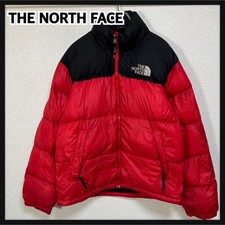 The North Face Down Jacket Nuptse 700 Red Black Embroidery 8K