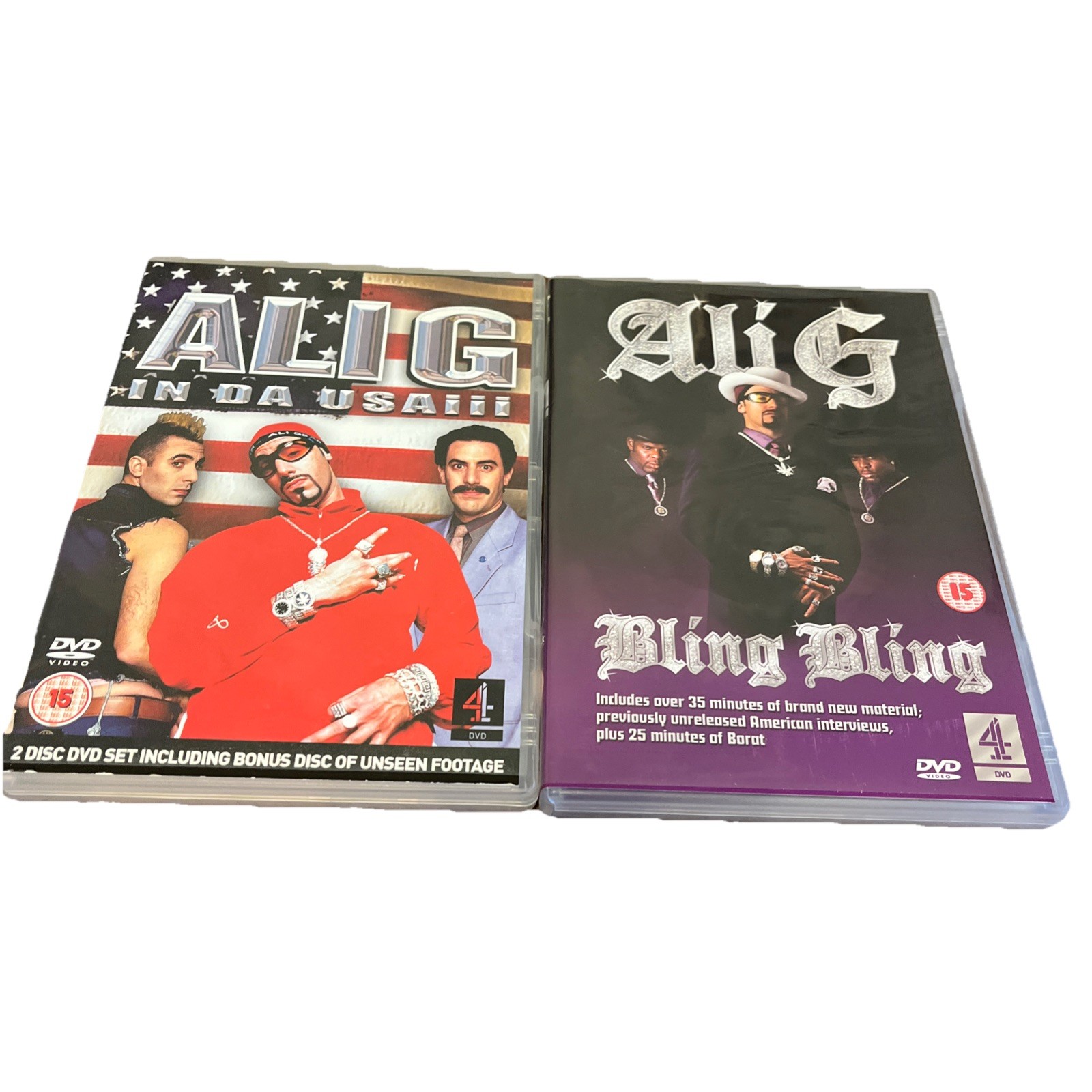 Two Comedy Ali G Dvd's: Bling Bling, In Da USA DVD Sacha Baron Cohen, cert 15