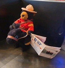 Royal Canadian Mounted Police Moose On Black Horse Stuffed Animal House Plush