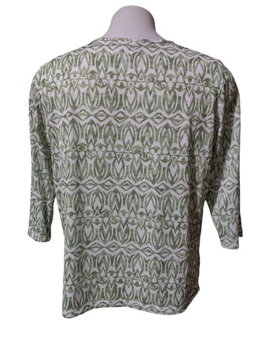 Alfred Dunner Shirt Women's Large Top Tunic Shirt Blouse 3/4 Sleeves Round Neck - Picture 7 of 14