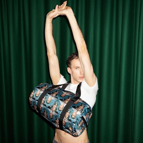 TOM OF FINLAND DAY AND NIGHT RECYCLED DUFFLE WEEKEND BAG GAY SLOGAN GAY INTEREST - Picture 2 of 3