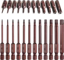 24PCS Torx Bits Set Security Torx Bit Set High Hardness S2 Alloy Steel Magnetic