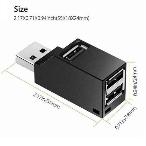 Hub Sdoppiatore 2 Porte USB Multi Porta 1 3.0 Laptop PC Notebook Splitter Nero - Foto 3 di 5