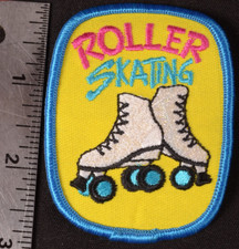 Patch distintivo pattinaggio scout ragazza junior vintage - verde rotondo - pattino ghiaccio e pattino a rotelle