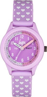 Hype Girls Time Teacher Watch with Purple Silicone Strap HYK020V