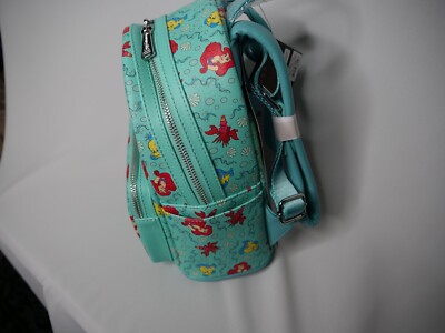 NWT ARIEL PRINT LITTLE MERMAID TURQUOISE LOUNGEFLY WOMEN