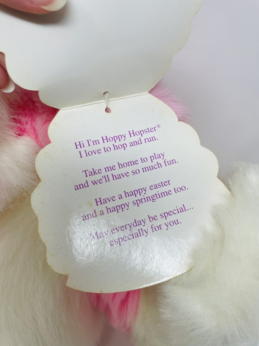 Large Pink Hoppy Hopster Easter Bunny Rabbit Plush Toy Flower Feet