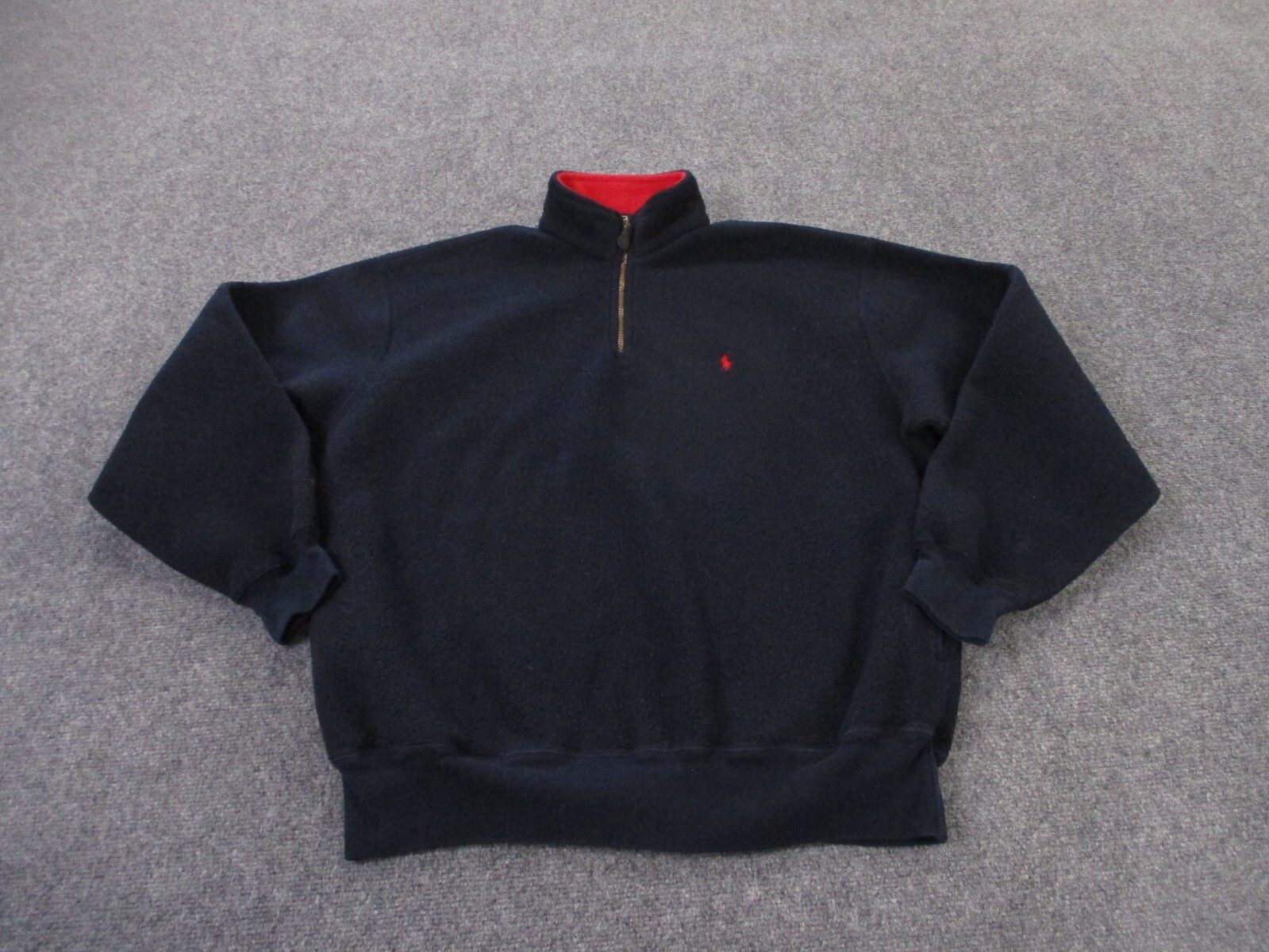 Polo Ralph Lauren Giacca Uomo M Vintage Pile Pullover Maglione Pony Maglione Navy