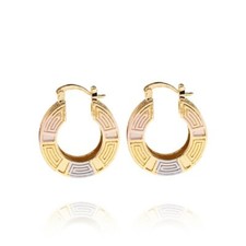 18k Layered Real Gold Filled Round Multi colors Hoop Earrings