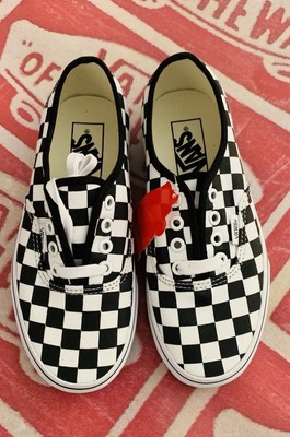vans authentic checkerboard black white