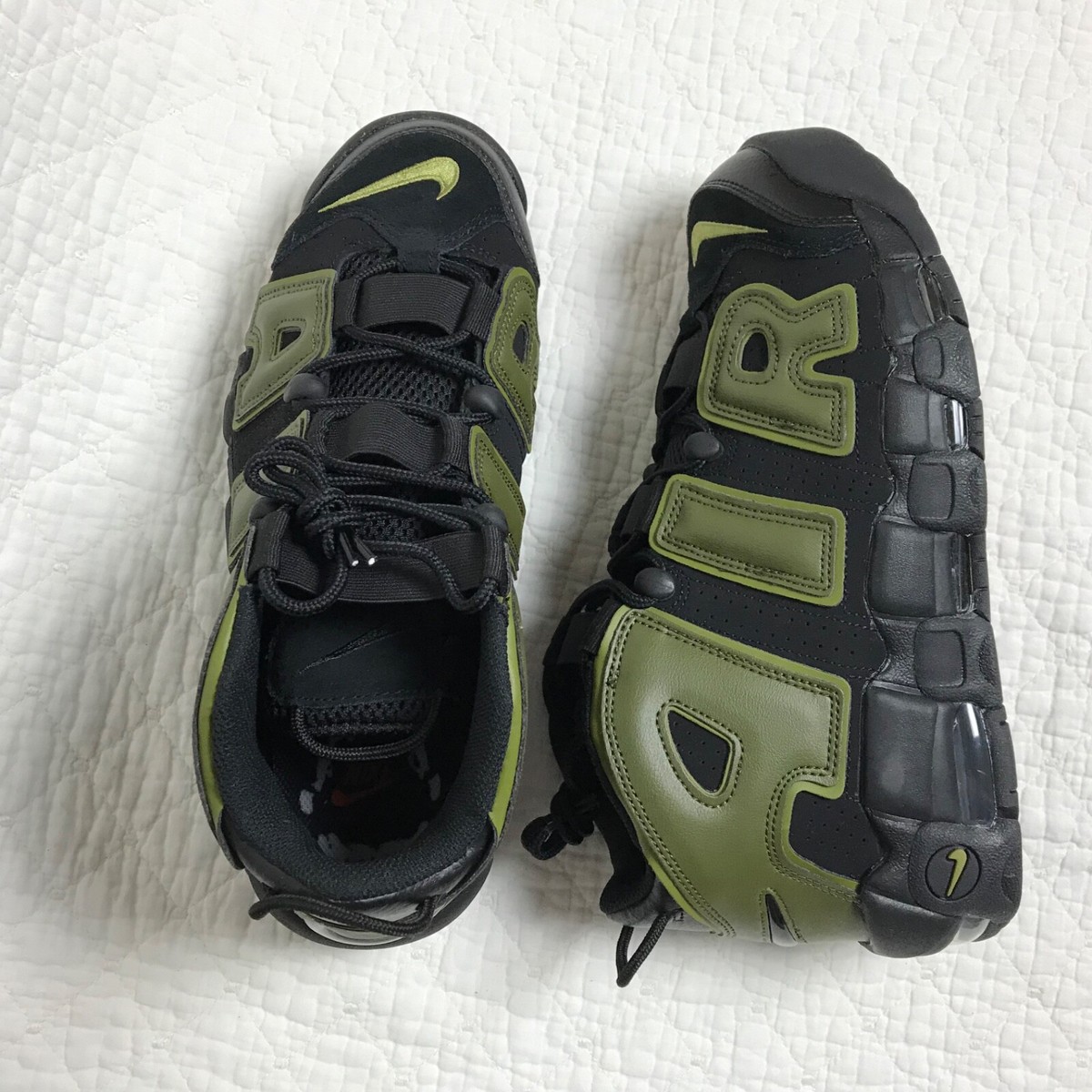Nike Air More Uptempo '96 Shoes Men's SZ 10 Black Rough Green