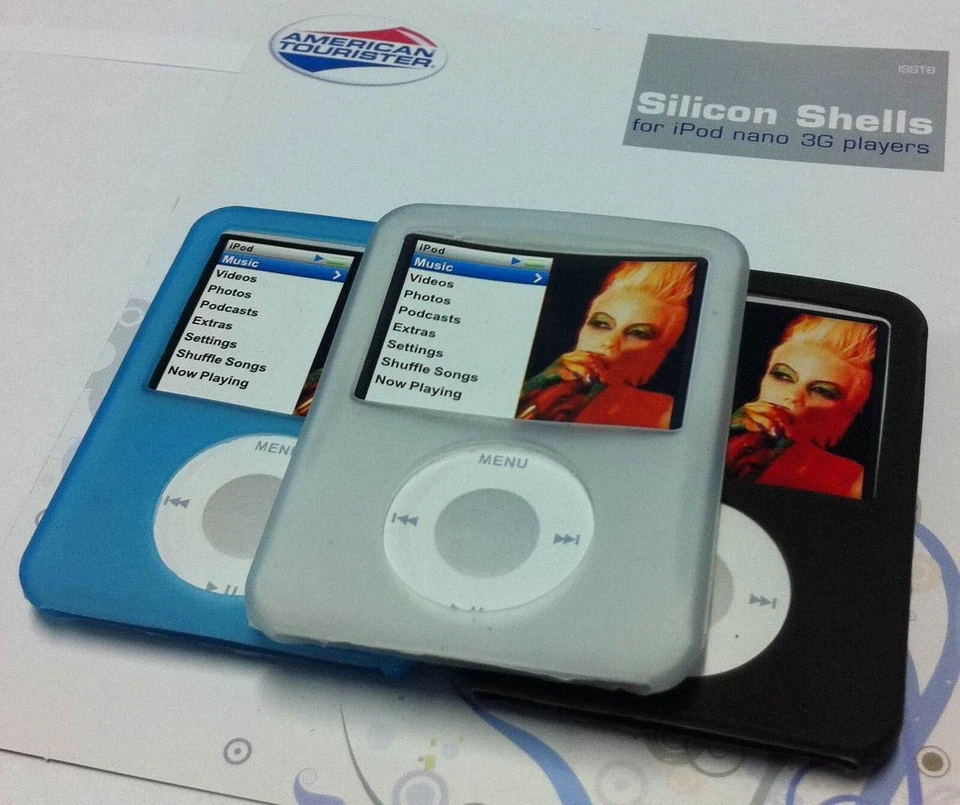 Brand New Silicone Shell cases for iPod Nano 3G x 3 - Black, Clear, Sky Blue - Image 2 of 4