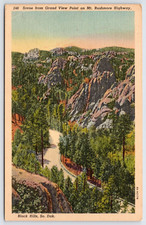 Cartolina Scena Da Grande Vista Punto Sul Monte Rushmore Highway, Black Hills SD