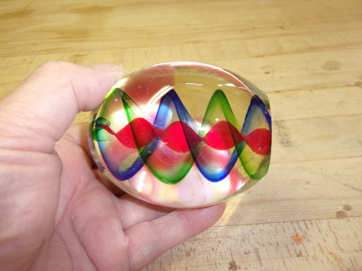 vintage italian murano swirl egg art glass paperweight | eBay