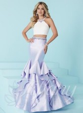 Tiffany Designs 16207 Lilac And White Two Piece Prom Dress
