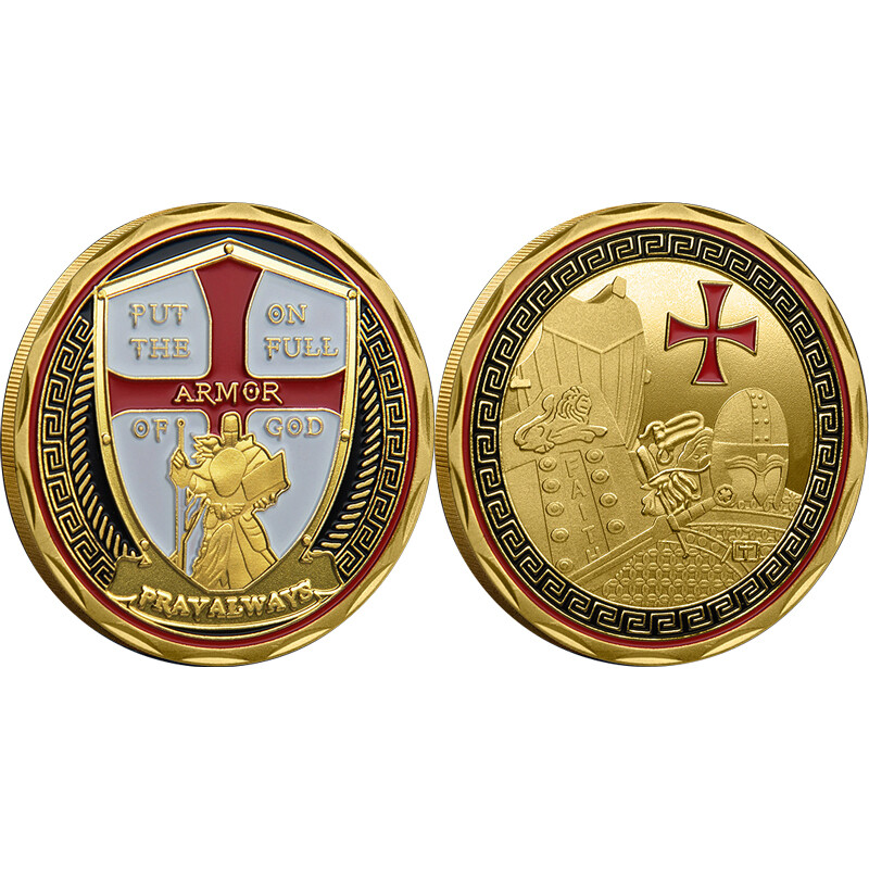 1PC Put on The Full Armor of God Commemorative Challenge Coins Collection Gift