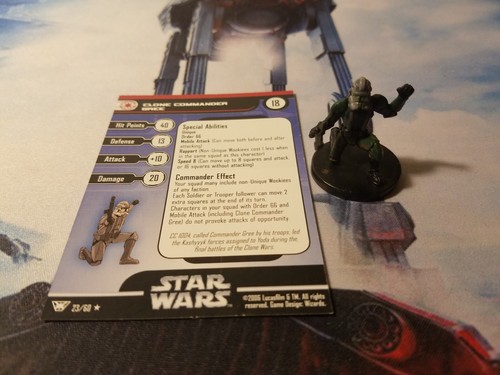 Star Wars Miniatures Champions of the Force 23 Clone Commander Gree