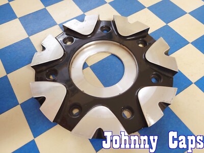 STRADA Wheel # CS419-B1A . BLACK & SILVER METAL ''OPEN'' Center Cap [38] (QTY. 1)