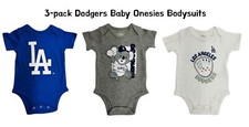 3-pack Genuine Dodgers Baby Infant Short Sleeve One piece Bodysuits 0-24 months