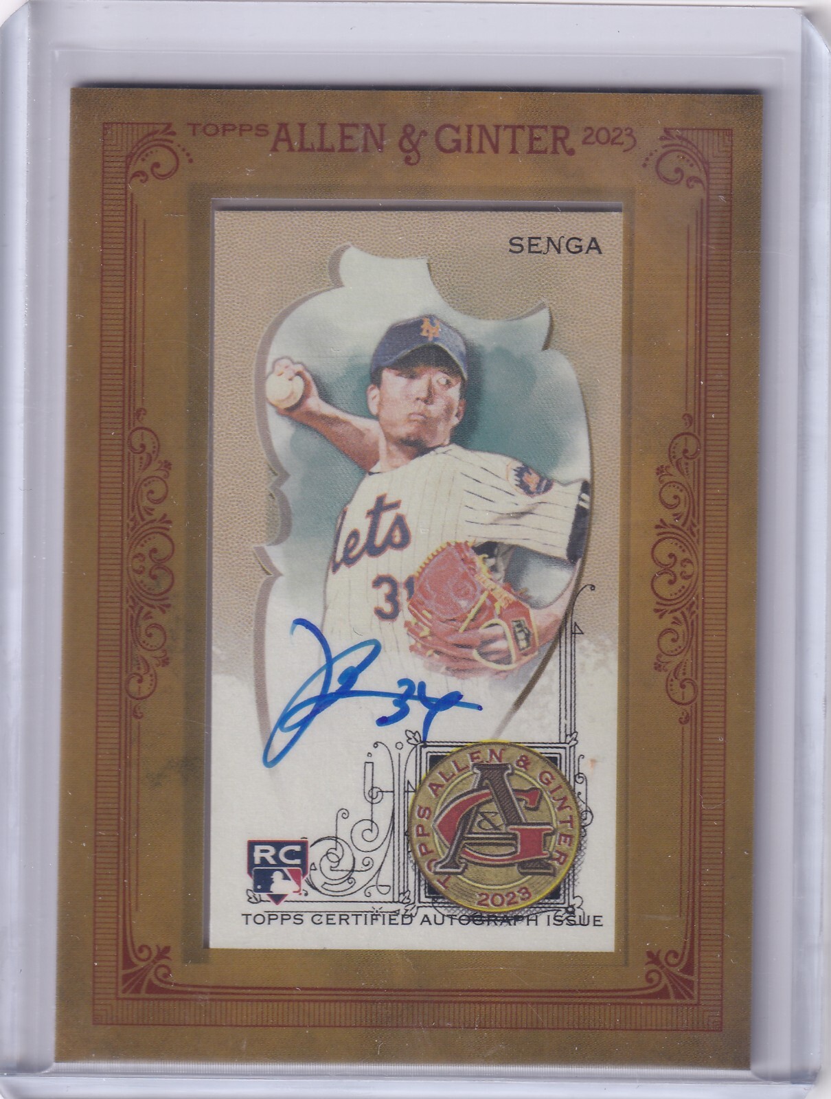 2023 Topps Allen & Ginter - Framed Mini Autographs Kodai Senga #MA-KSE- Blue Ink