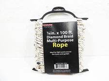 Rope 100' Diamond Braid Multi-Purpose with Holder Winder Lightweight Durable  