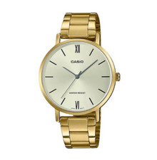 Casio Women's Gold Tone Stainless Steel Gold Dial Analog Watch LTP-VT01G-9BUDF