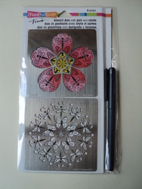 STAMPENDOUS STENCIL DUO WITH PEN AND CARDS FMSD103 BNIP *LOOK*