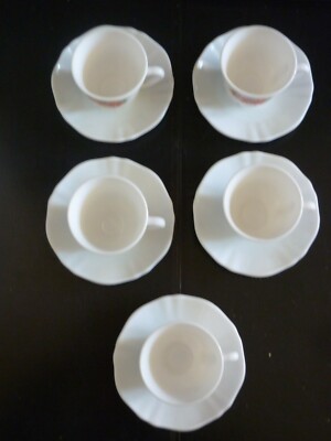 Lot de 6 sous tasses à café vintage Arcopal décor fruits d'automne 60's