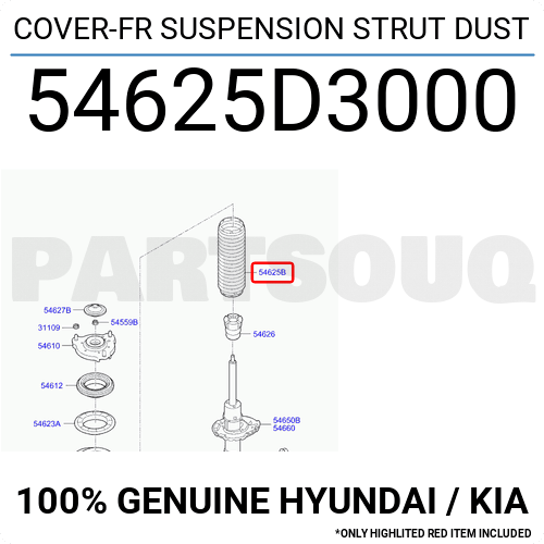 54625D3000 Genuine Hyundai / KIA COVER-FR SUSPENSION STRUT DUST | eBay 