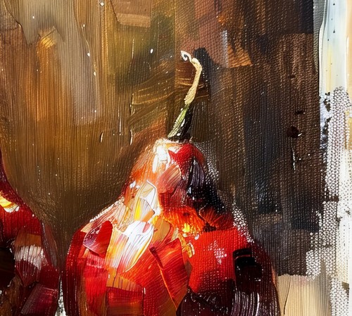Rustic Red Pears 5"x7" Print on Matte Paper | Elegant Still Life Oil Painting - Picture 14 of 18