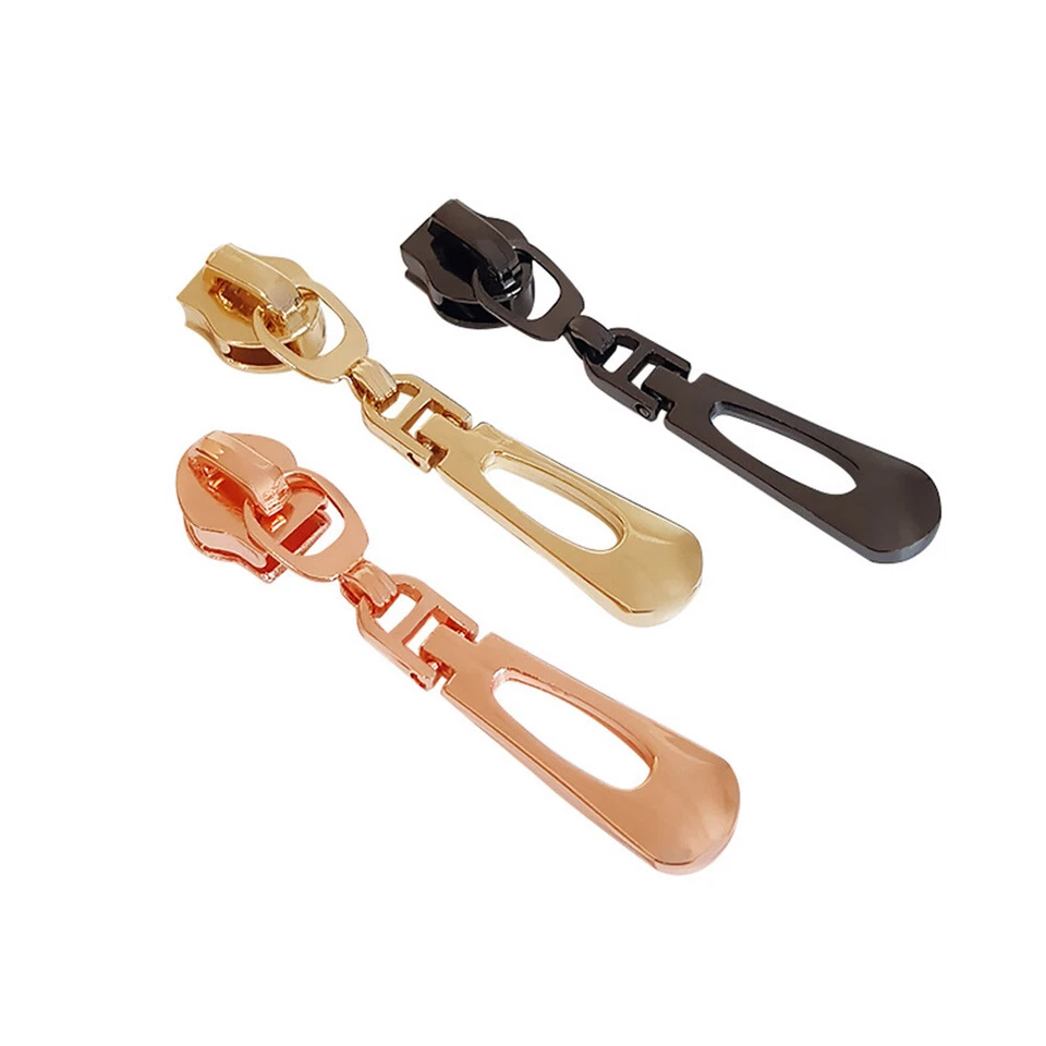 5PCS 5# Zipper Puller Head Nylon Zip Metal Slider Clothing Bag Replacement DIY - Image 2 of 4