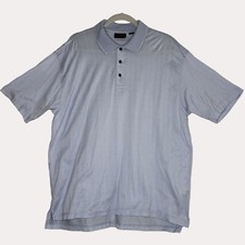 Tasso Elba Golf Polo Shirt Striped Knit Blue White M bv