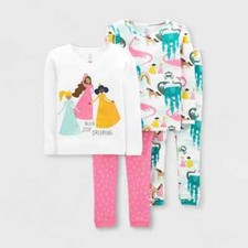 Set of 2 100 Cotton Matching Set Princess Pajamas PJs, Toddler  Baby - Carters