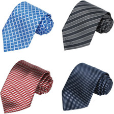 4PCS 63 XL Extra Long Ties For Men Big And Tall Tie 01 Blue Red Gray