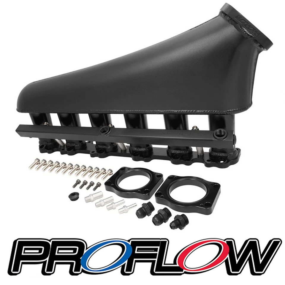Proflow Intake Manifold Kit Fabricated Aluminium Black Ford Barra BA BF FG
