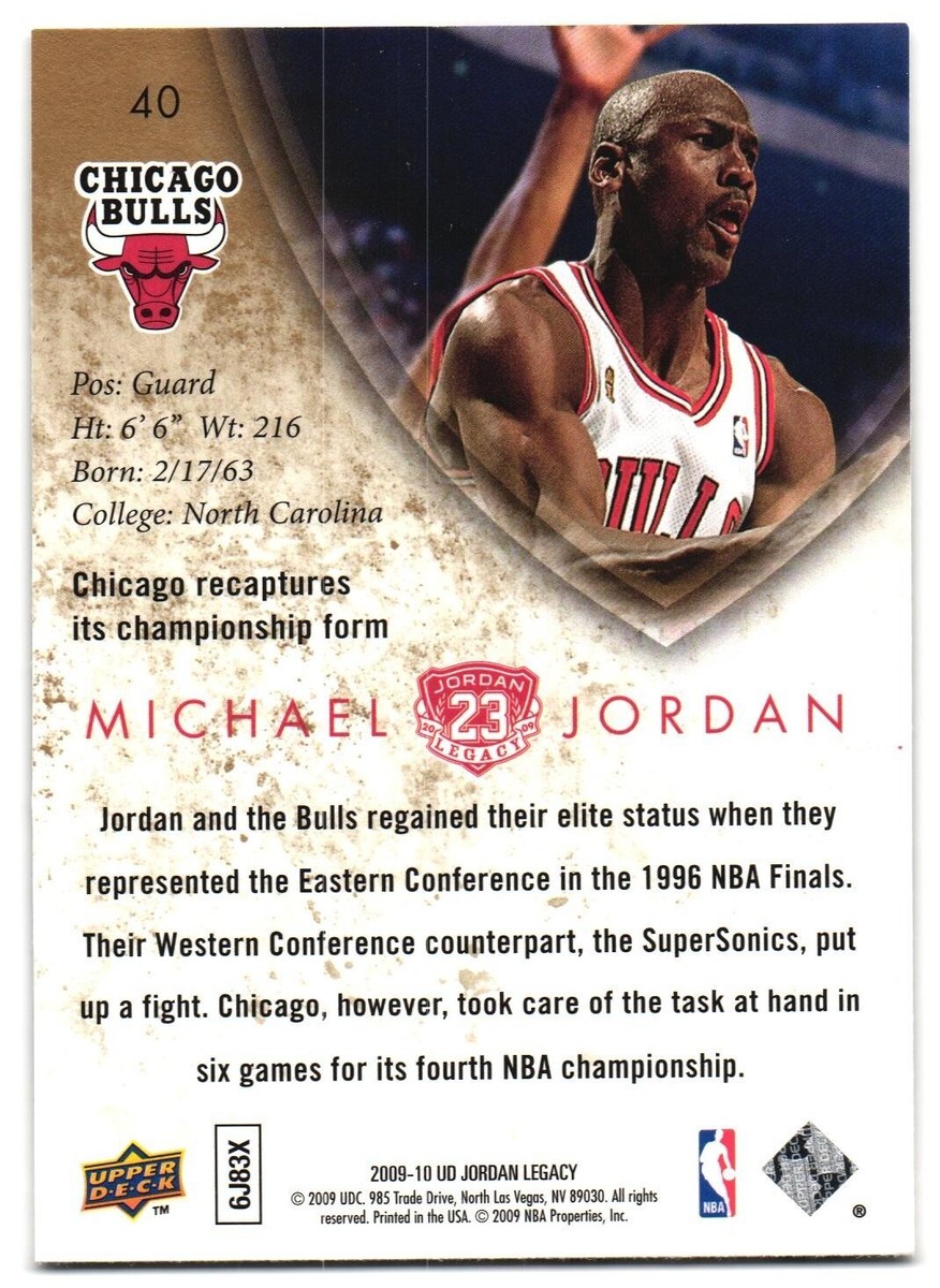 Age 40 Michael Jordan Years Played Michael Jordan 2009 Upperdeck