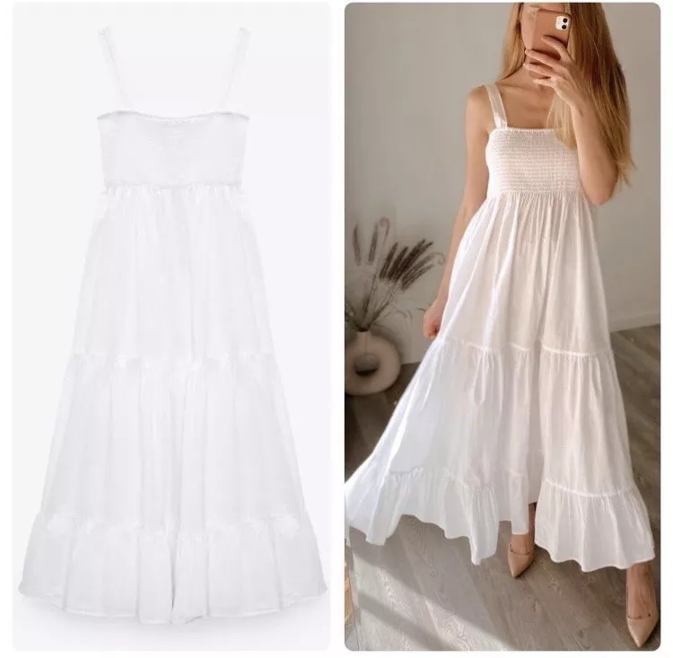 White cotton hotsell poplin dress