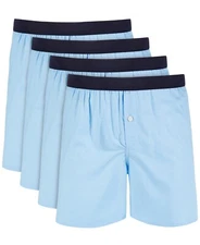 Club Room Men's 4 Pack 100% Cotton Woven Boxers Shorts Skysail Blue S M L XL XXL