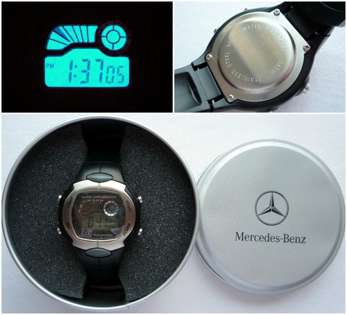 Mercedes Benz Classic Retro LCD Digital Sport Alarm Design Chronograph Watch - Picture 19 of 23