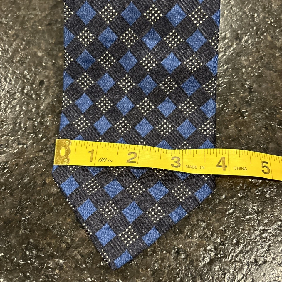 Corbata Ralph Lauren Etiqueta Púrpura Seda INGLATERRA Lujo Geométrica Dos Tonos Azul Foto 2 de 4