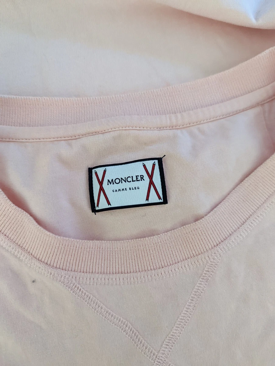 MENS Moncler Gamme Bleu Pink Cotton Arm Stripe T Shirt. SIZE L eBay