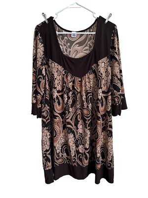 Teenie Weenie Dress Or Blouse Floral Sparkly Multi Color Sz X-lg Polyester Blend