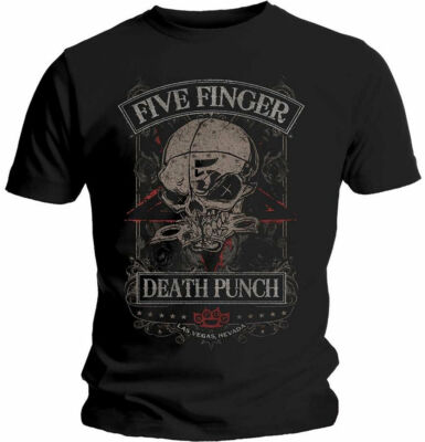 Official Five Finger Death Punch T Shirt Wicked Black Rock