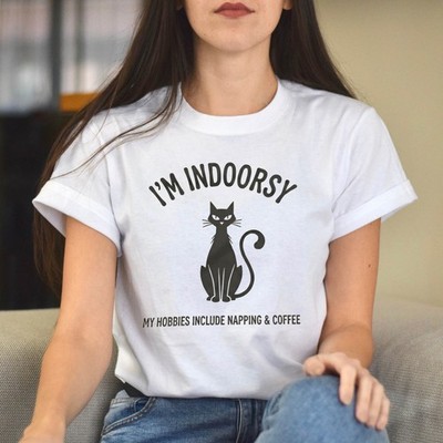 Feline Time Funny Stylized Spiky Cat Graphic T-Shirt