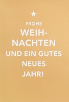 Weihnachten Unverpackte Weihnachtskarte Mit Umschlag Gold Stern Frohe Weihnachte