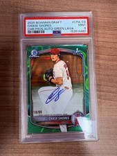 2025 Bowman Green Lava Refractor  /99 Chase Shores #CPA-CS Auto psa 9
