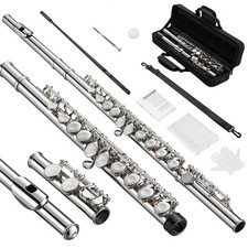 POGOLAB Closed Hole C 16 Keys Flute for Student Beginner, Flute Instrument wi...