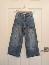 Girls Abercrombie Kids High Rise Ultra Wide Leg Jeans Blue Size 8